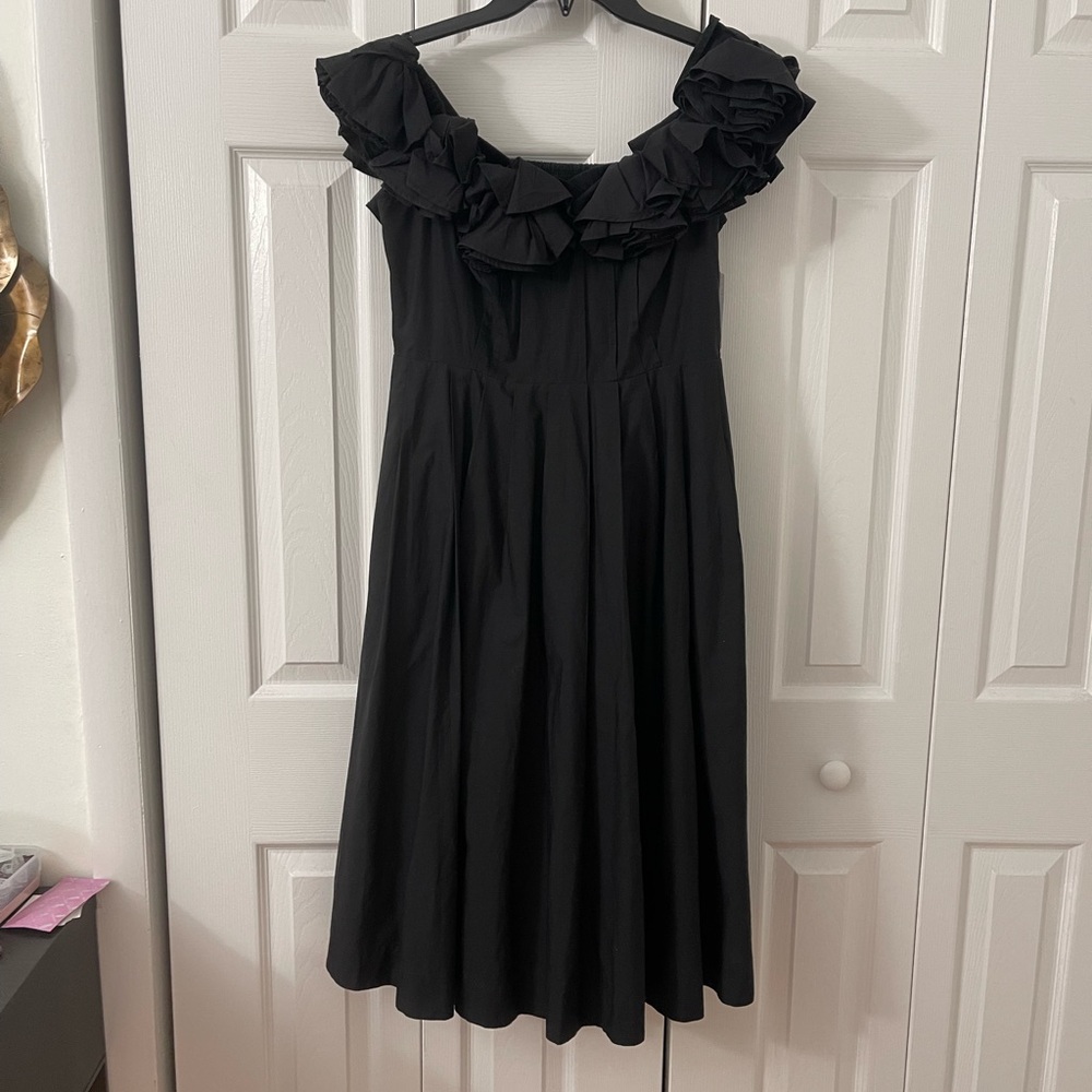 Anthropologie Off-the-Shoulder Dress with Flower Neckline